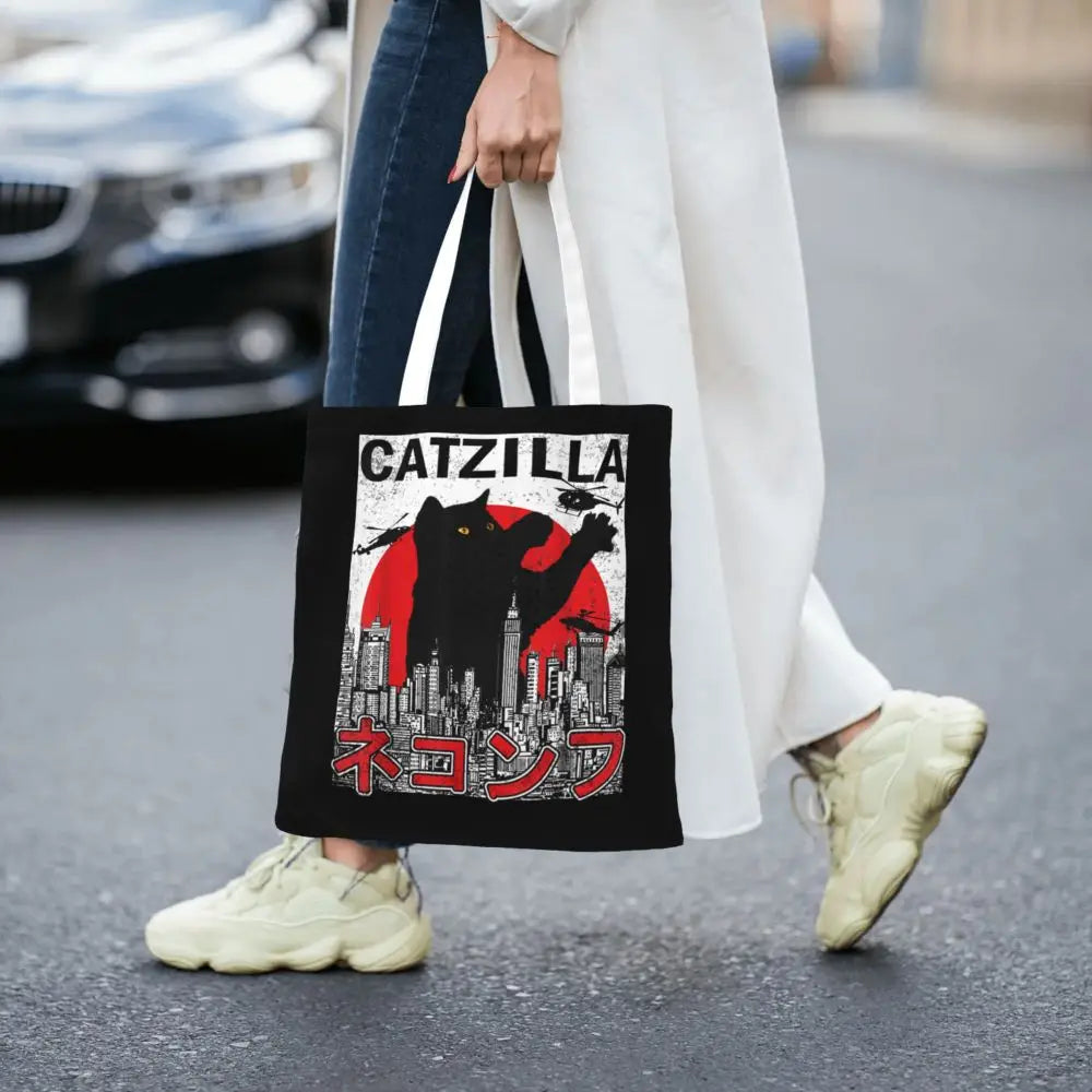 Catzilla Japanese Tote Bag