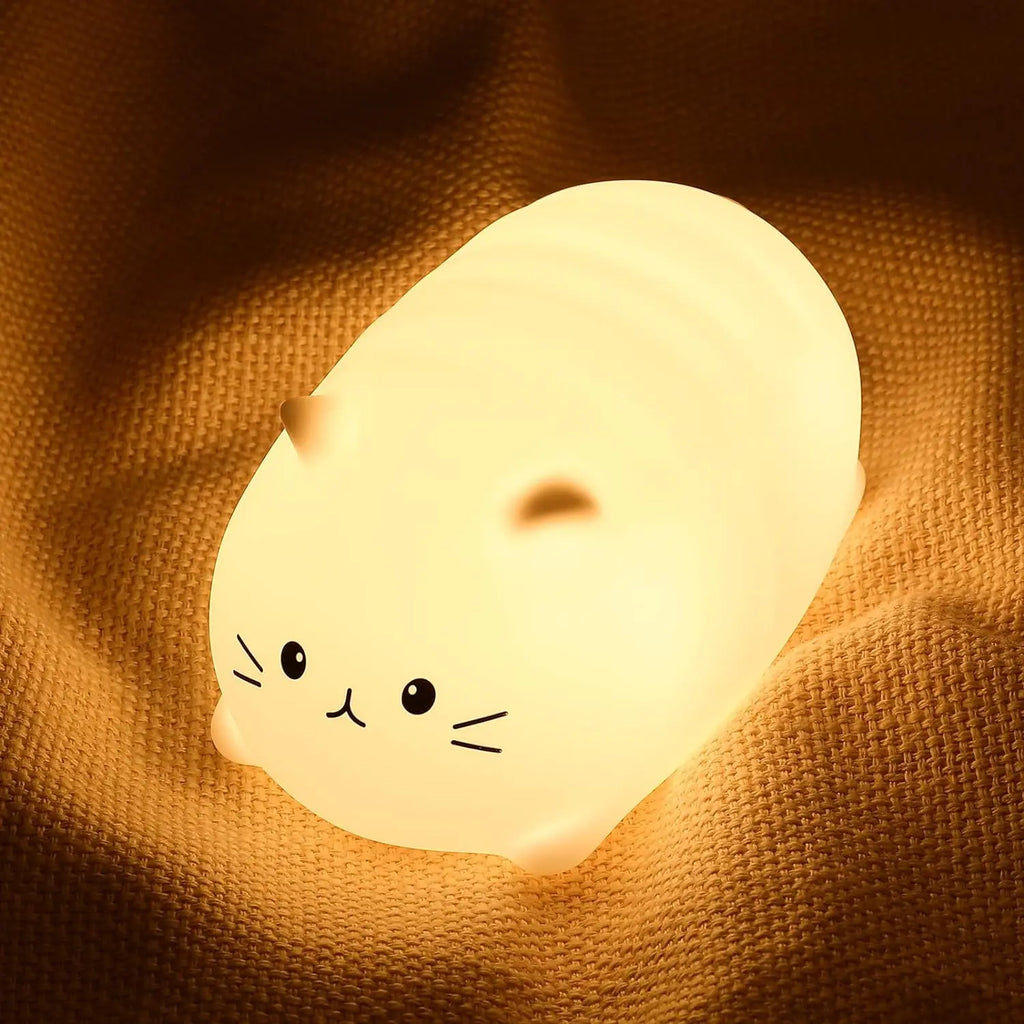 Soft Cat LED Night Light – Rechargeable & Adorable!