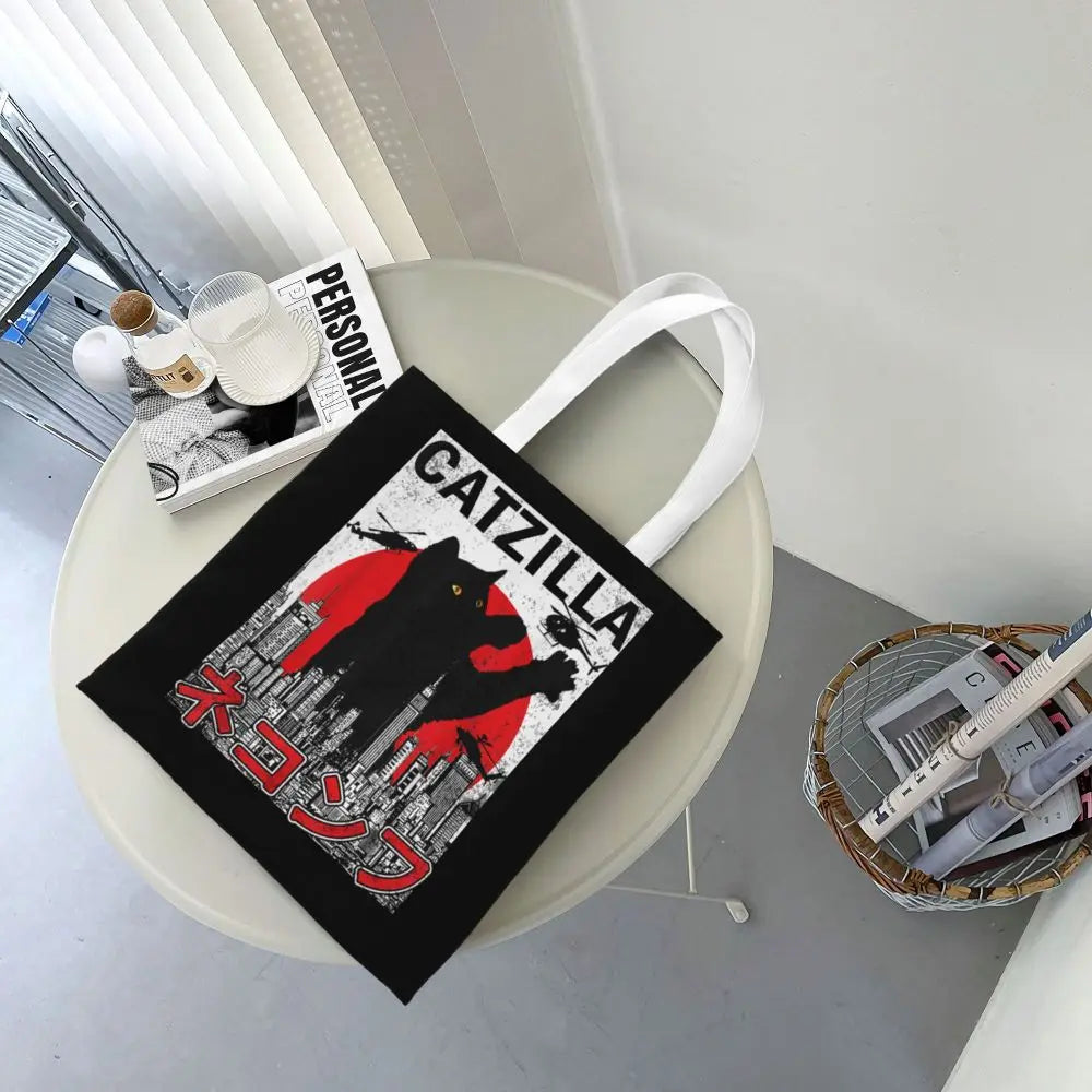 Catzilla Japanese Tote Bag