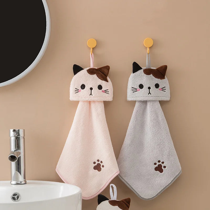 Cute Cat Hand Towel