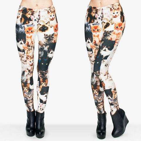 Cat Leggings For Women. Funny Cat Pattern Printed Leggings. Cute Cat Women  Leggings. Yoga Workout Leggings. Custom Leggings. - Avathread